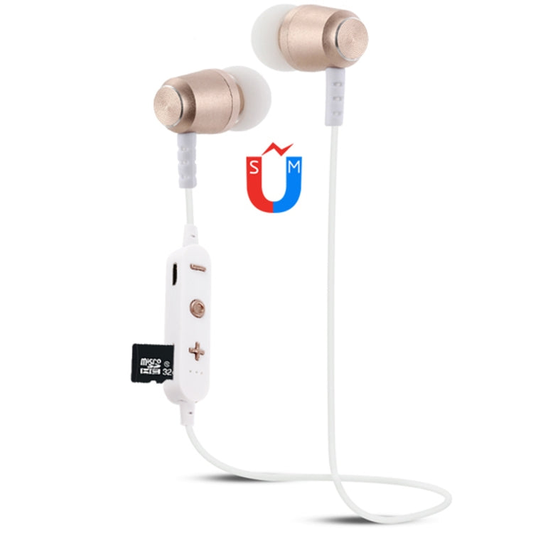 F15 Bluetooth 4.2 Hanging Neck Design Bluetooth Headset, Support Music Play & Switching & Volume Control & Answer(Gold) - Neck-mounted Earphone by PMC TechLife | Online Shopping South Africa | PMC TechLife
