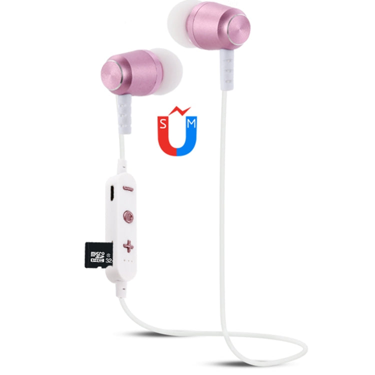 F15 Bluetooth 4.2 Hanging Neck Design Bluetooth Headset, Support Music Play & Switching & Volume Control & Answer(Rose Gold) - Neck-mounted Earphone by PMC TechLife | Online Shopping South Africa | PMC TechLife