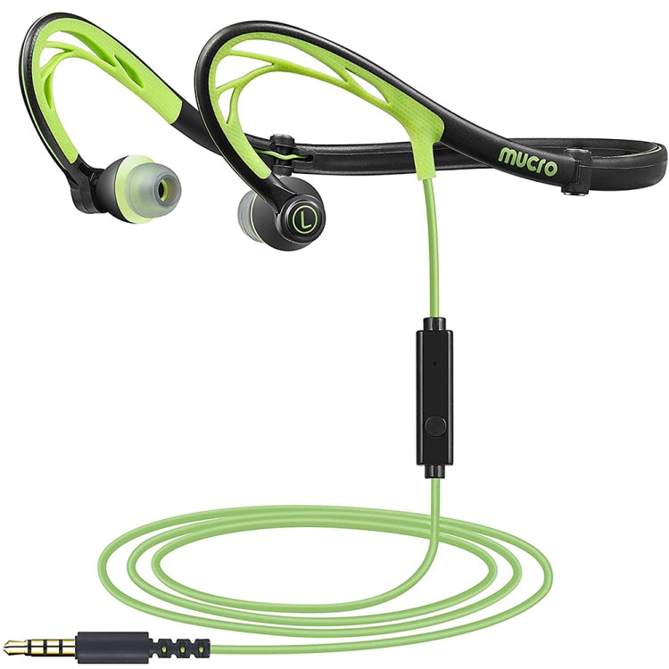 Mucro ML233 Foldable Wired Running Sports Headphones Night Neckband In-Ear Stereo Earphones, Cable Length: 1.2m(Green) - free shipping - PMC Jewellery - Order now!
