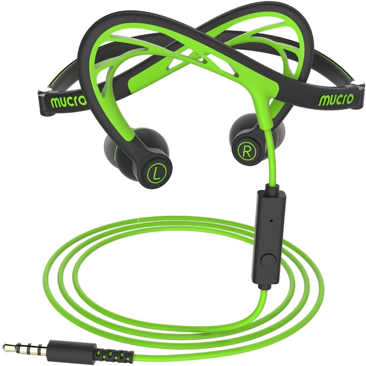 Mucro ML233 Foldable Wired Running Sports Headphones Night Neckband In-Ear Stereo Earphones, Cable Length: 1.2m(Green) - free shipping - PMC Jewellery - Order now!