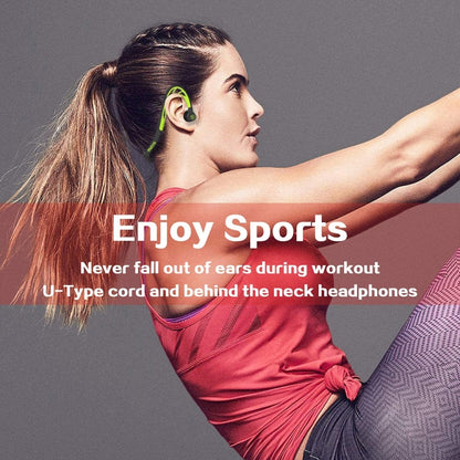 Mucro ML233 Foldable Wired Running Sports Headphones Night Neckband In-Ear Stereo Earphones, Cable Length: 1.2m(Green) - free shipping - PMC Jewellery - Order now!
