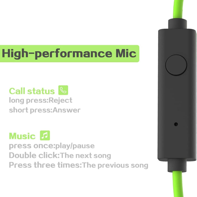 Mucro ML233 Foldable Wired Running Sports Headphones Night Neckband In-Ear Stereo Earphones, Cable Length: 1.2m(Green) - free shipping - PMC Jewellery - Order now!