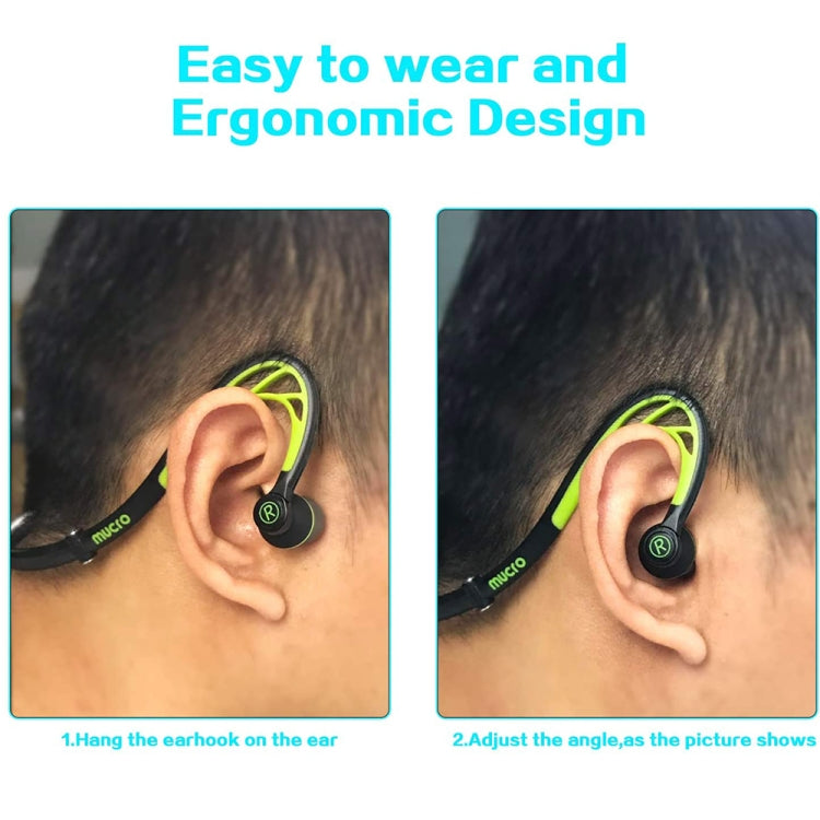 Mucro ML233 Foldable Wired Running Sports Headphones Night Neckband In-Ear Stereo Earphones, Cable Length: 1.2m(Green) - free shipping - PMC Jewellery - Order now!