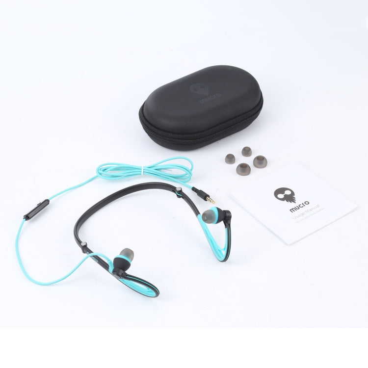 Mucro ML233 Foldable Wired Running Sports Headphones Night Neckband In-Ear Stereo Earphones, Cable Length: 1.2m(Green) - free shipping - PMC Jewellery - Order now!
