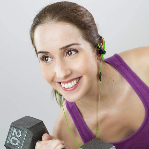 Mucro MB-232 Running In-Ear Sport Earbuds Earhook Wired Stereo Headphones for Jogging Gym(Green)