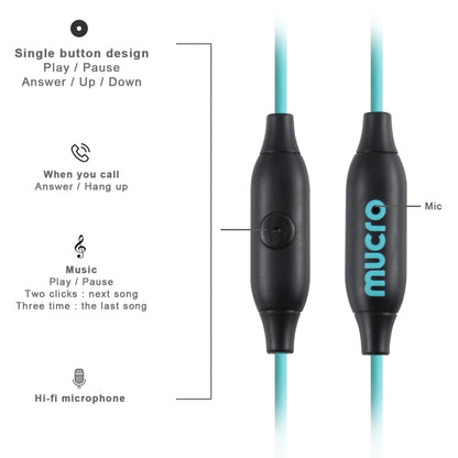 Mucro MB-232 Running In-Ear Sport Earbuds Earhook Wired Stereo Headphones for Jogging Gym(Blue) - free shipping - PMC Jewellery - Order now!