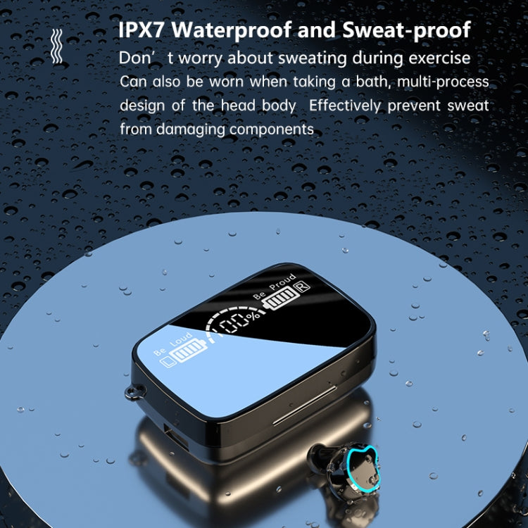 M9 Bluetooth 5.1 TWS Mirror Digital Display Wireless Bluetooth Earphone with Charging Box Flashlight , Support Touch & Siri & Battery Display(Black) - TWS Earphone by PMC TechLife | Online Shopping South Africa | PMC TechLife