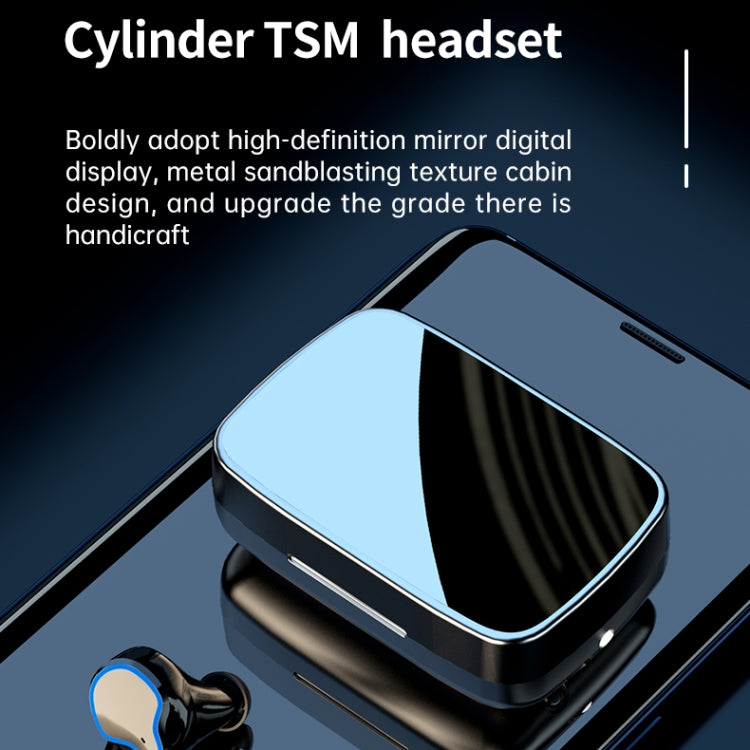 M9 Bluetooth 5.1 TWS Mirror Digital Display Wireless Bluetooth Earphone with Charging Box Flashlight , Support Touch & Siri & Battery Display(Black) - TWS Earphone by PMC TechLife | Online Shopping South Africa | PMC TechLife