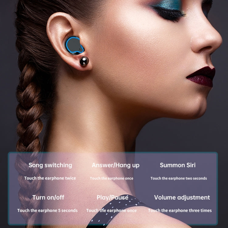 M9 Bluetooth 5.1 TWS Mirror Digital Display Wireless Bluetooth Earphone with Charging Box Flashlight , Support Touch & Siri & Battery Display(Black) - TWS Earphone by PMC TechLife | Online Shopping South Africa | PMC TechLife