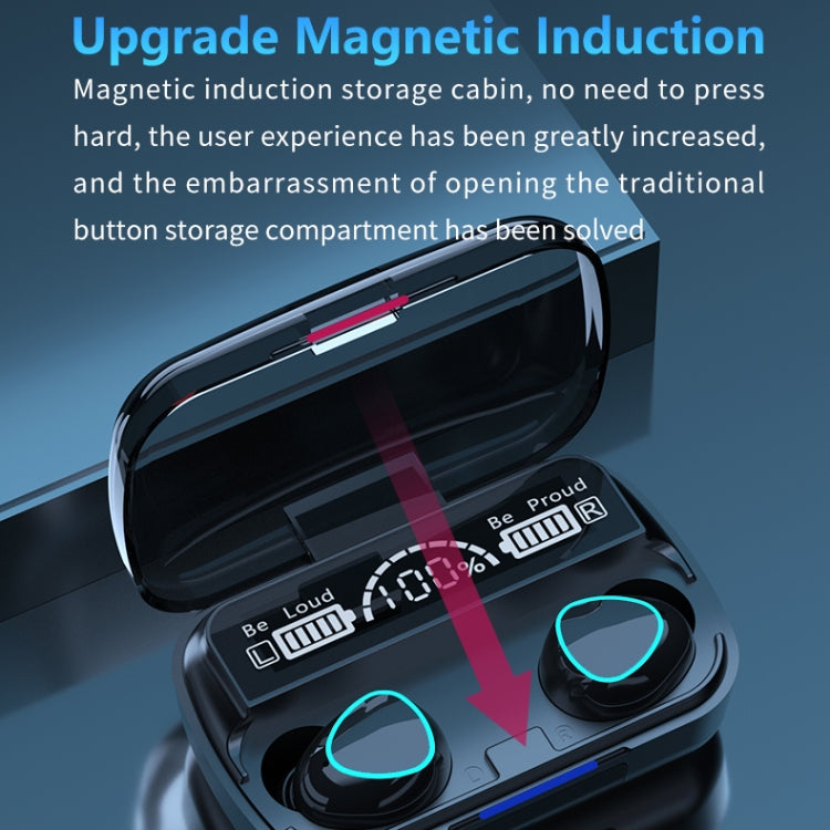 M10 Bluetooth 5.1 TWS Digital Display Wireless Bluetooth Earphone with Charging Box, Support Touch & Siri & Battery Display(Black) - TWS Earphone by PMC TechLife | Online Shopping South Africa | PMC TechLife