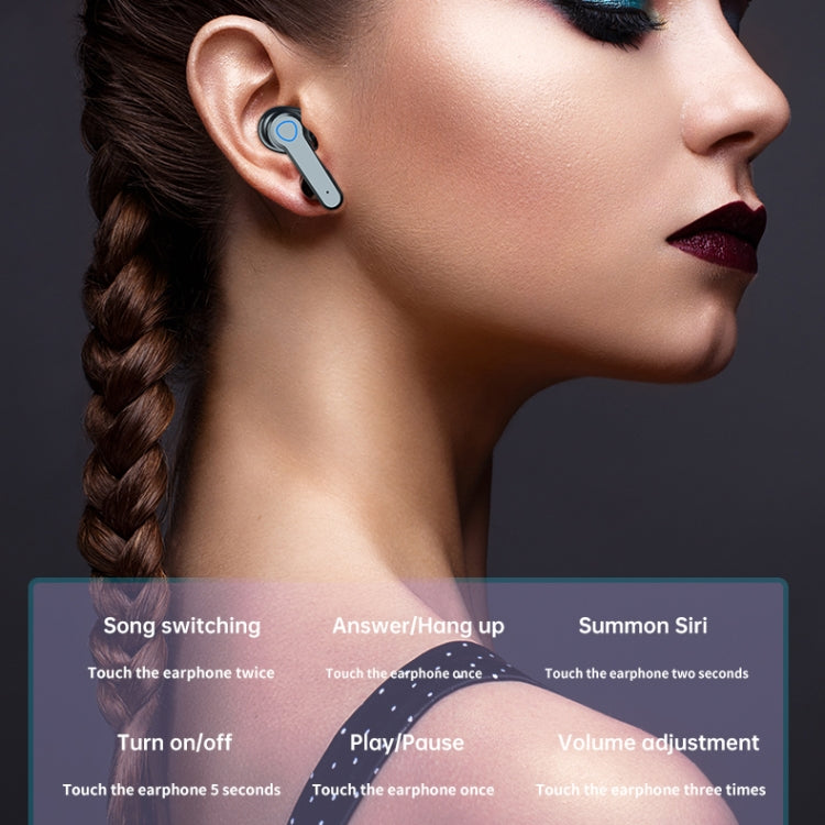 M19 Bluetooth 5.1 TWS Digital Display Wireless Bluetooth Earphone with Charging Box, Support Touch & Siri & Battery Display (Black) - TWS Earphone by PMC TechLife | Online Shopping South Africa | PMC TechLife