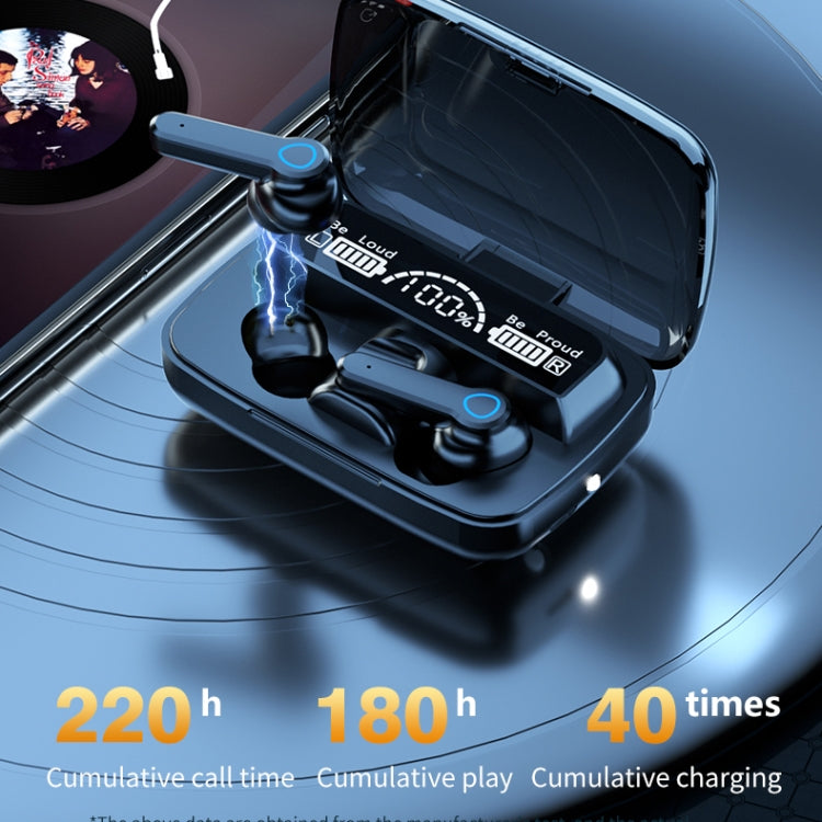 M19 Bluetooth 5.1 TWS Digital Display Wireless Bluetooth Earphone with Charging Box, Support Touch & Siri & Battery Display (Black) - TWS Earphone by PMC TechLife | Online Shopping South Africa | PMC TechLife