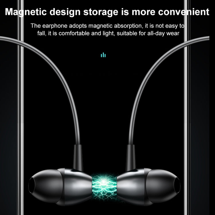 M61 Bluetooth 5.1 Business Sport Magnetic Metal Stereo Neck-mounted Bluetooth Earphone(Pink)
