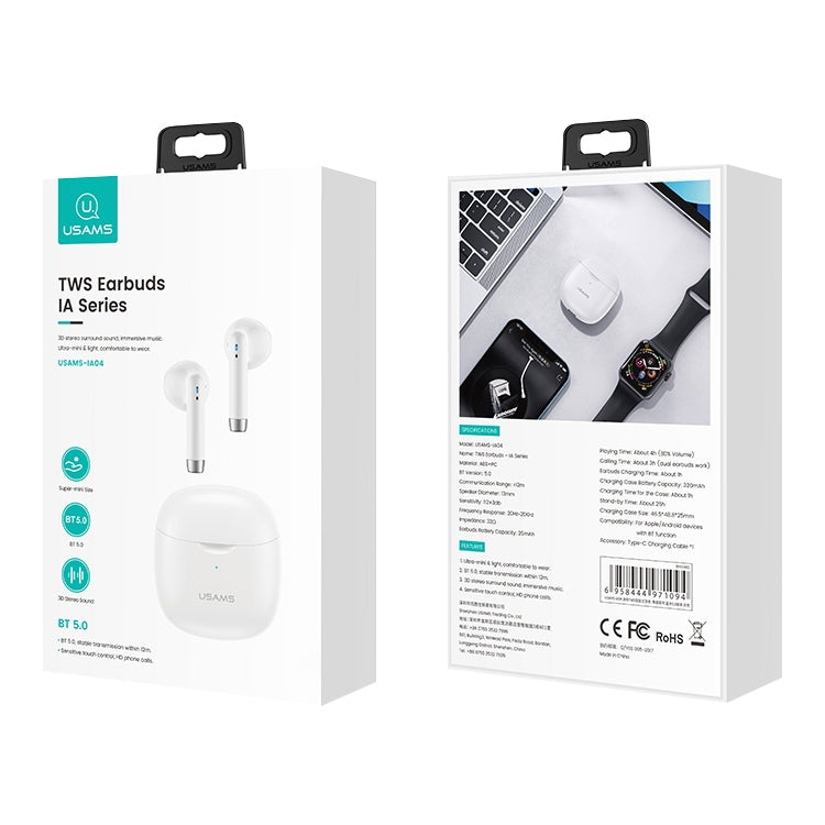 USAMS-IA04 Zero Sense Series Wireless Bluetooth 5.0 Mini TWS Earphone with Charging Box (Black) - free shipping - PMC TechLife - Order now!