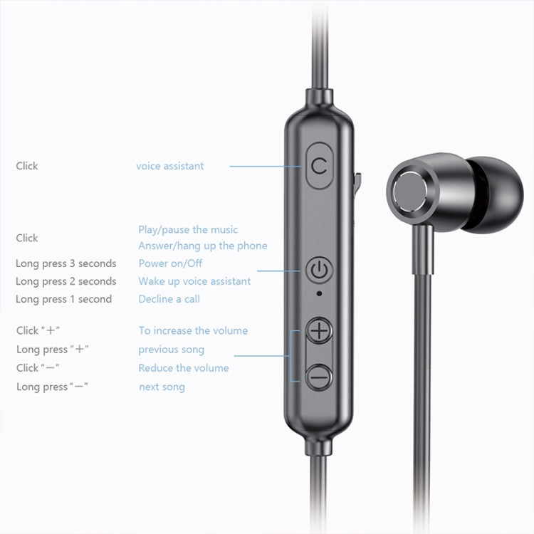 A10 Bluetooth 5.0 Neck-mounted Sport Wireless Bluetooth Earphone (Black) - Neck-mounted Earphone by PMC TechLife | Online Shopping South Africa | PMC TechLife