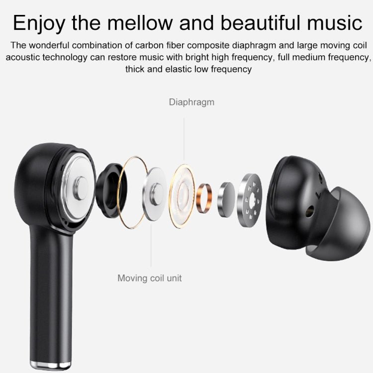 MI4 Bluetooth 5.0 LED Digital Display Intelligent Noise Reduction True Wireless Bluetooth Earphone (White) - TWS Earphone by PMC TechLife | Online Shopping South Africa | PMC TechLife