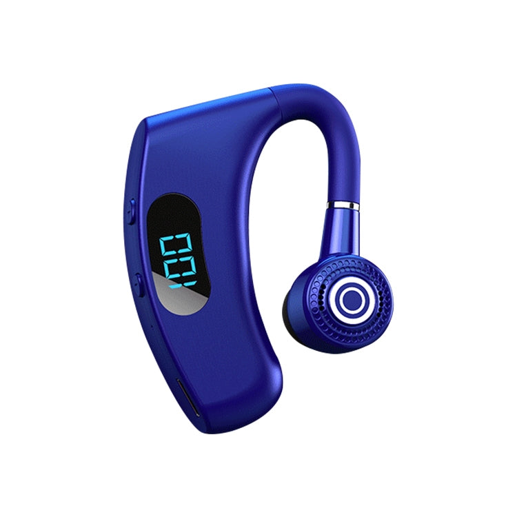 V12 Bluetooth 5.2 Business Hanging Ear Style Smart LED Digital Display Wireless Bluetooth Earphone with Charging Box (Blue) - Bluetooth Earphone by PMC TechLife | Online Shopping South Africa | PMC TechLife