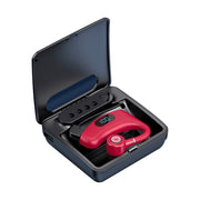 V12 Bluetooth 5.2 Business Hanging Ear Style Smart LED Digital Display Wireless Bluetooth Earphone with Charging Box (Red)