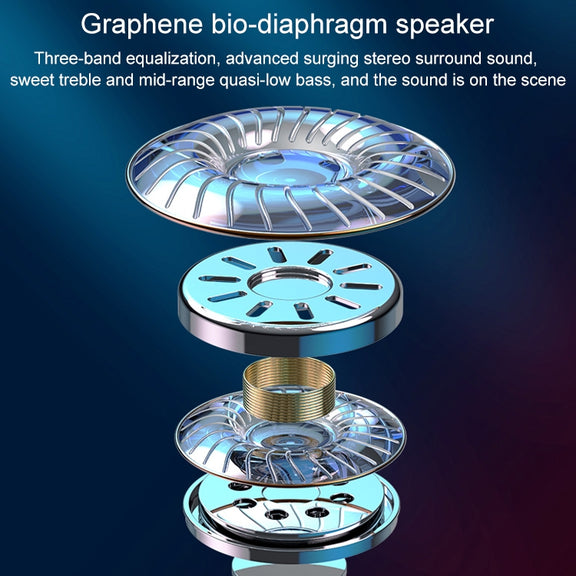 V12 Bluetooth 5.2 Business Hanging Ear Style Smart LED Digital Display Wireless Bluetooth Earphone with Charging Box (Blue)