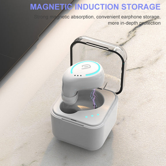 M-B8 Bluetooth 5.0 Mini Invisible In-ear Stereo Wireless Bluetooth Earphone with Charging Box (Rose Gold)