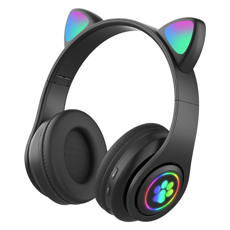 B39 Cat Ear Design LED Gradient Light Wireless Bluetooth Headset(Black) - Multimedia Headset by PMC TechLife | Online Shopping South Africa | PMC TechLife