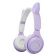 M6 Luminous Cat Ears Two-color Foldable Bluetooth Headset with 3.5mm Jack & TF Card Slot(Purple) - Headset & Headphone by PMC TechLife | Online Shopping South Africa | PMC TechLife