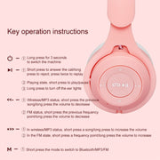 M6 Luminous Cat Ears Two-color Foldable Bluetooth Headset with 3.5mm Jack & TF Card Slot(White)