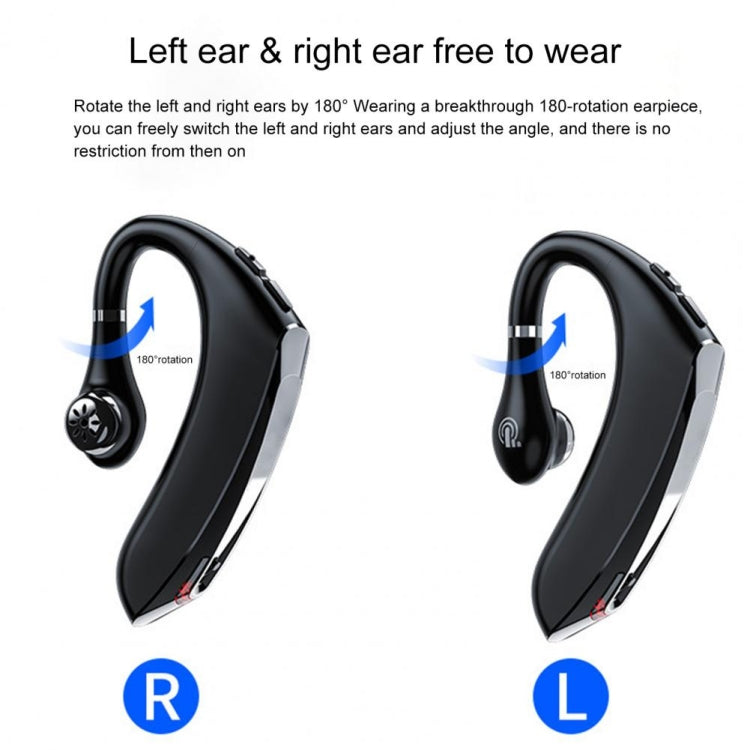 DS800 Bluetooth 5.0 Universal Hanging Ear Style Business Sports Wireless Bluetooth Earphone, Classic Version (Black)
