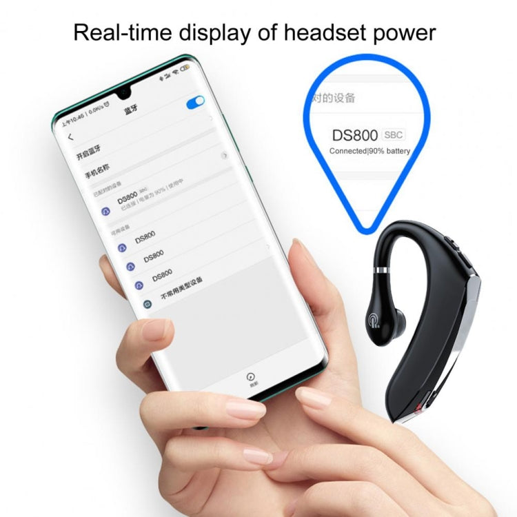 DS800 Bluetooth 5.0 Universal Hanging Ear Style Business Sports Wireless Bluetooth Earphone, Classic Version (Black)