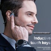 M-1 Back-mounted Touch Noise Reduction Bone Conduction Bluetooth Earphone with Detachable Microphone (Black)