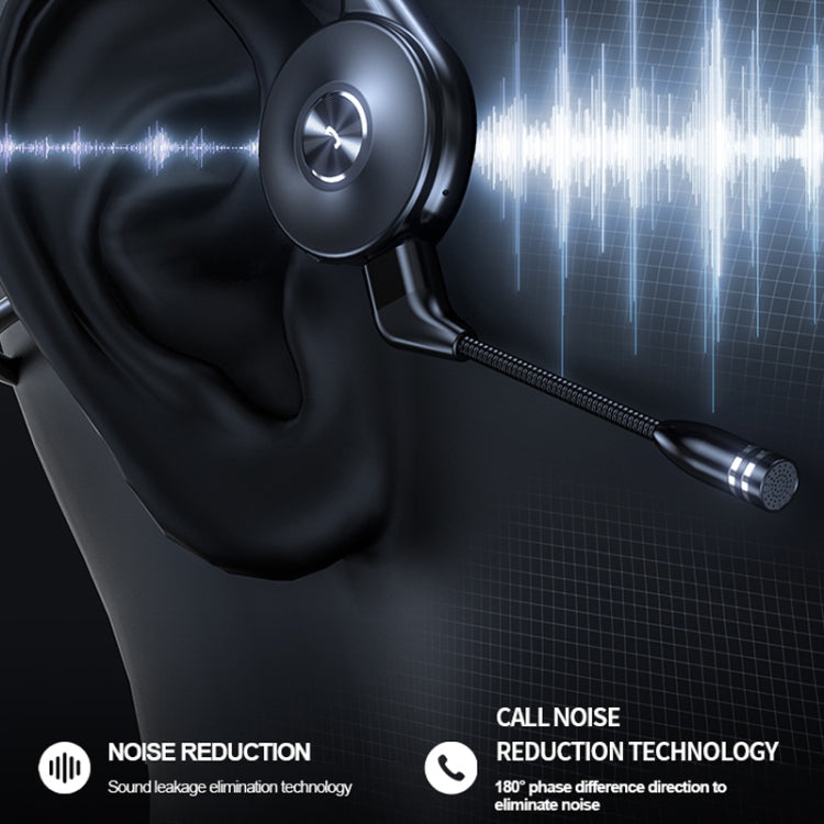 M-1 Back-mounted Touch Noise Reduction Bone Conduction Bluetooth Earphone with Detachable Microphone (Black)