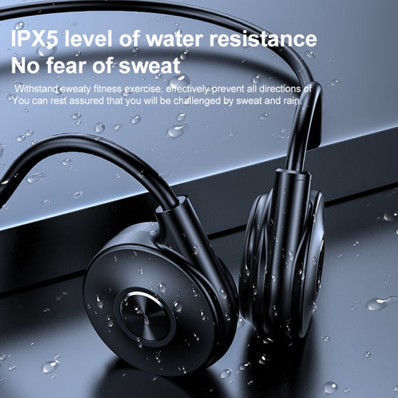 M-1 Back-mounted Touch Noise Reduction Bone Conduction Bluetooth Earphone with Detachable Microphone (Black)
