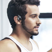 M-1 Back-mounted Touch Noise Reduction Bone Conduction Bluetooth Earphone with Detachable Microphone (Black)