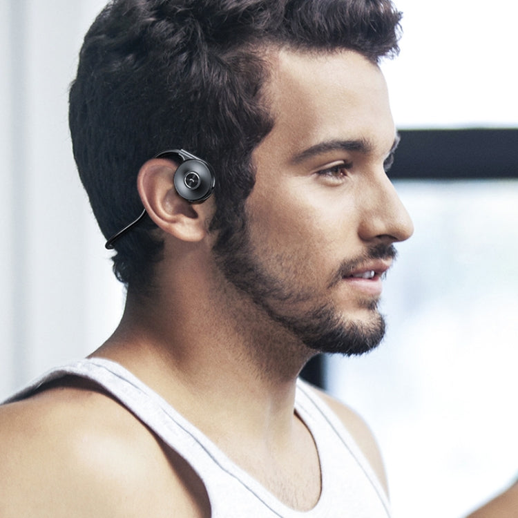 M-1 Back-mounted Touch Noise Reduction Bone Conduction Bluetooth Earphone with Detachable Microphone (Black)