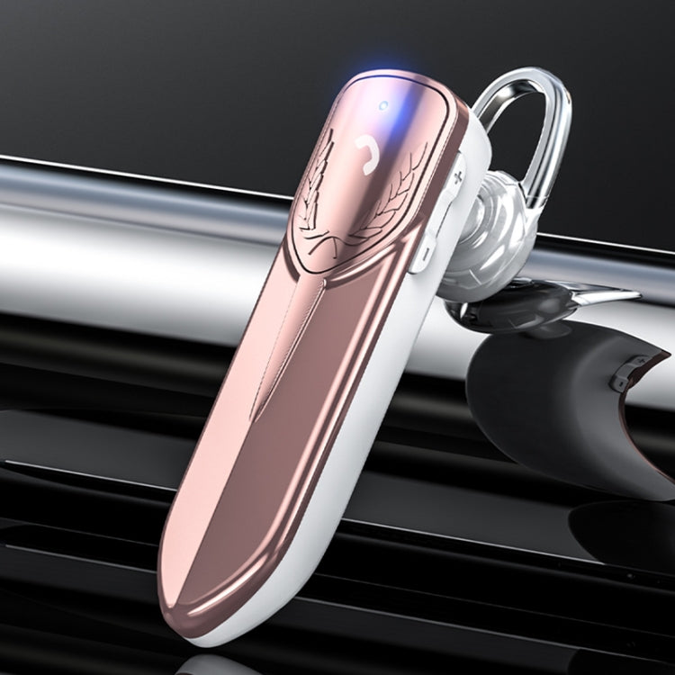M81 CVC Noise Reduction Unilateral Business Ear-mounted Bluetooth Earphone, Support Siri & One for Two(Rose Gold)