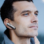 M81 CVC Noise Reduction Unilateral Business Ear-mounted Bluetooth Earphone, Support Siri & One for Two(Silver)