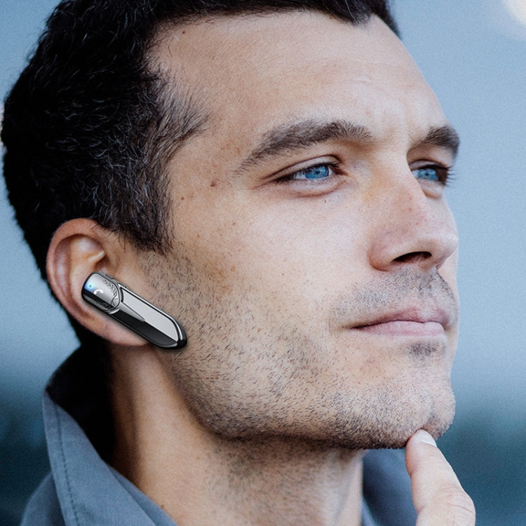 M81 CVC Noise Reduction Unilateral Business Ear-mounted Bluetooth Earphone, Support Siri & One for Two(Silver)