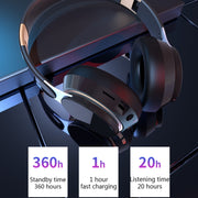 07S Folding Sports Computer Games Wireless Bluetooth V5.0 Headset with Mic (Red)