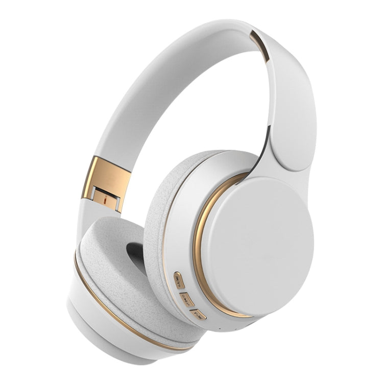 07S Folding Sports Computer Games Wireless Bluetooth V5.0 Headset with Mic (White)