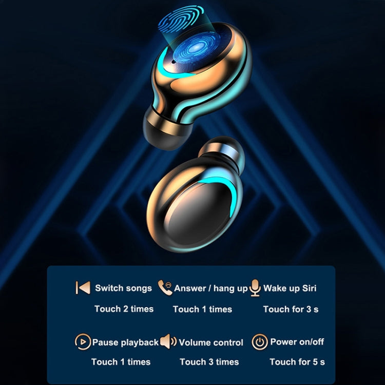 F9-5C Macaron Series LED Light + Digital Display Noise Reduction Bluetooth Earphone(Baby Blue) - Bluetooth Earphone by PMC TechLife | Online Shopping South Africa | PMC TechLife