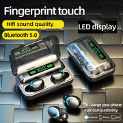 F9-5C Macaron Series Four-bar Breathing Light + Digital Display Noise Reduction Bluetooth Earphone (Yellow)