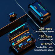 F9-5C Macaron Series Four-bar Breathing Light + Digital Display Noise Reduction Bluetooth Earphone (Yellow)