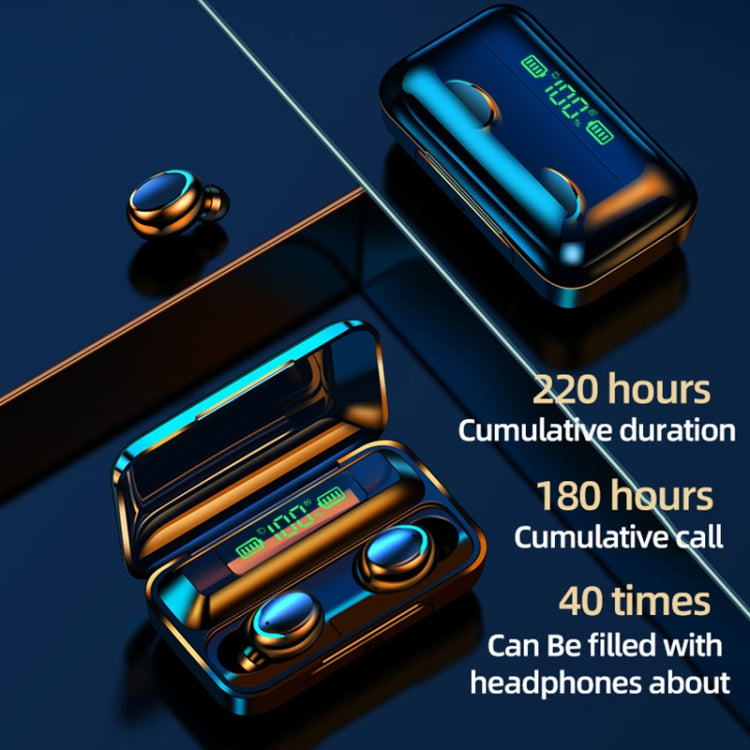 F9-5C Macaron Series Four-bar Breathing Light + Digital Display Noise Reduction Bluetooth Earphone (Yellow)