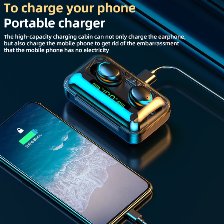 F9-5C Macaron Series Four-bar Breathing Light + Digital Display Noise Reduction Bluetooth Earphone (Yellow) - Bluetooth Earphone by PMC TechLife | Online Shopping South Africa | PMC TechLife