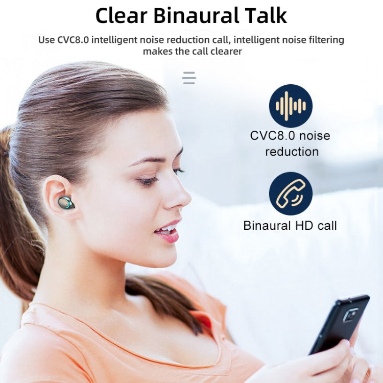 F9-5C Macaron Series Four-bar Breathing Light + Digital Display Noise Reduction Bluetooth Earphone (Yellow)