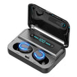 F9-5U Four-bar Breathing Light + Digital Display Noise Reduction Touch Bluetooth Earphone with Charging Box (Black) - Bluetooth Earphone by PMC TechLife | Online Shopping South Africa | PMC TechLife