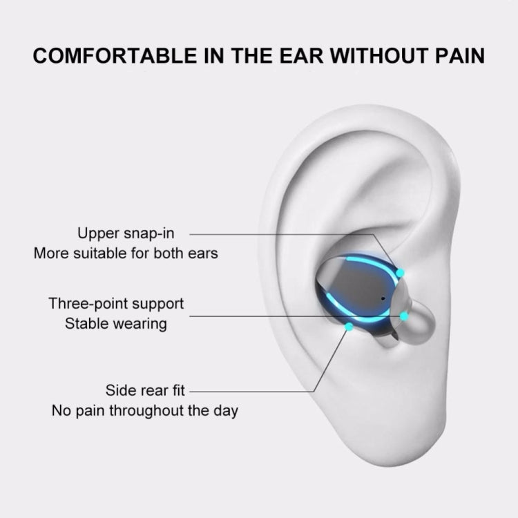 F9-5U Four-bar Breathing Light + Digital Display Noise Reduction Touch Bluetooth Earphone with Charging Box (Black)
