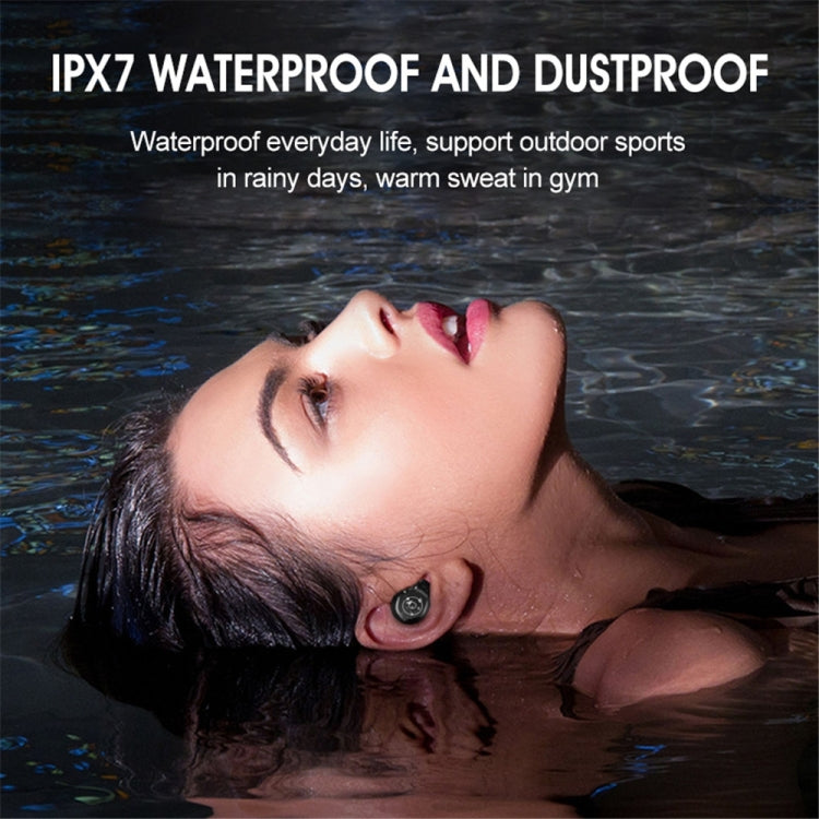 F9-5U Four-bar Breathing Light + Digital Display Noise Reduction Touch Bluetooth Earphone with Charging Box (Black)