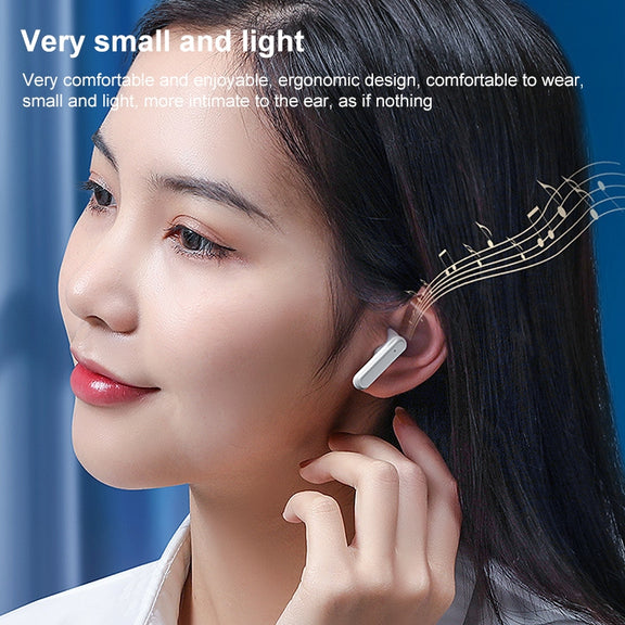 V9 Mirror Noodle Wireless Bluetooth Earphone with Charging Compartment (White)