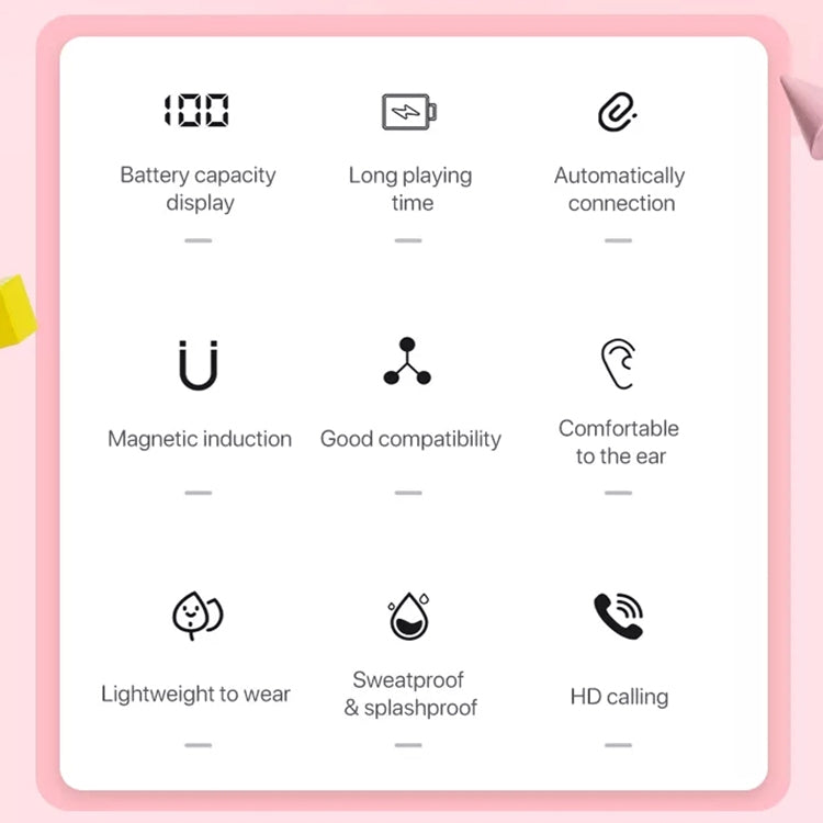 ETE-16 TWS Semi-In-Ear Digital Display Sports Bluetooth Earphones (Black) - TWS Earphone by PMC TechLife | Online Shopping South Africa | PMC TechLife